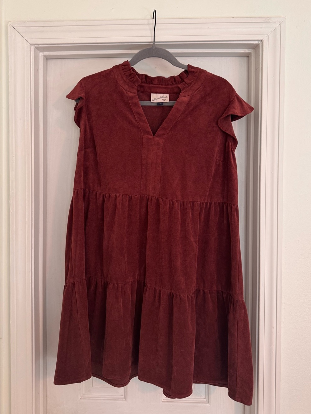 Women’s Ruffle Tiered Dress - Chocolate brown - Universal Thread - Size XL